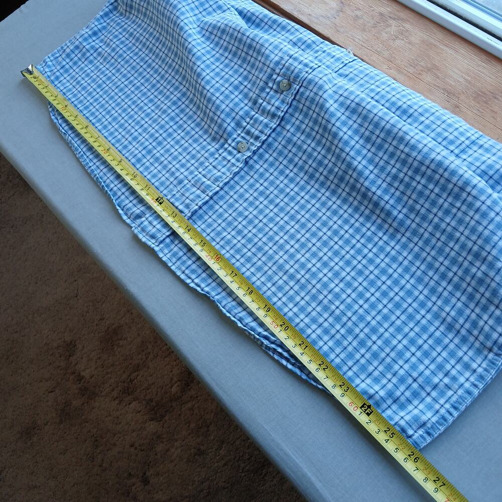 Eddie Bauer Short-Sleeve Button-Up Shirt Men's XL blue checks plaid cotton - Picture 13 of 16